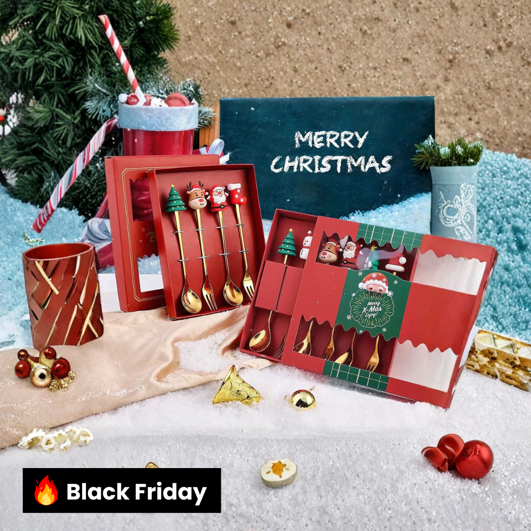 Kit Talheres Sobremesa Natalinos – 12 Peças