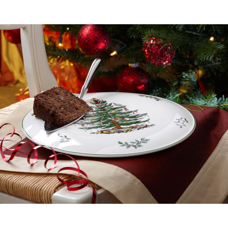 Kit Prato e Servidor para Bolo Natalino – 2 Peças